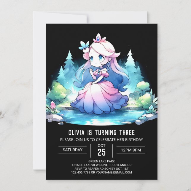 Castle Princess Birthday Invitation (Front)