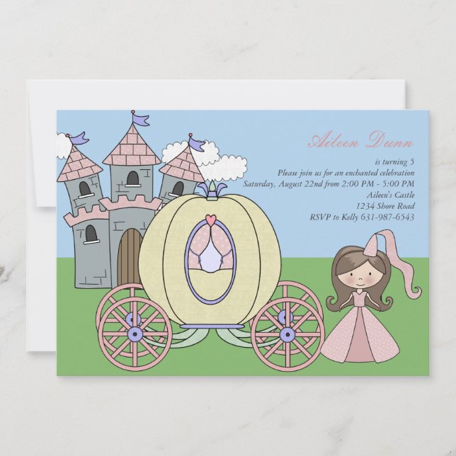 Castle Princess Birthday Party Invitation (Front)