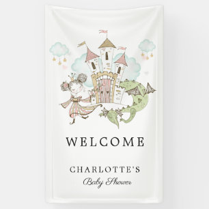 Castle Princess Dragon Baby Shower Welcome Banner