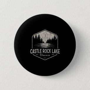 Castle Rock Lake Wisconsin Outdoors Vintage 6 Cm Round Badge