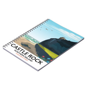 castle rock northern ireland travel poster. notebook