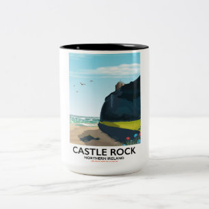 castle rock northern ireland travel poster. Two-Tone coffee mug
