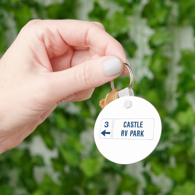 Castle RV Park Direction Sign Key Ring (Creator Uploaded)