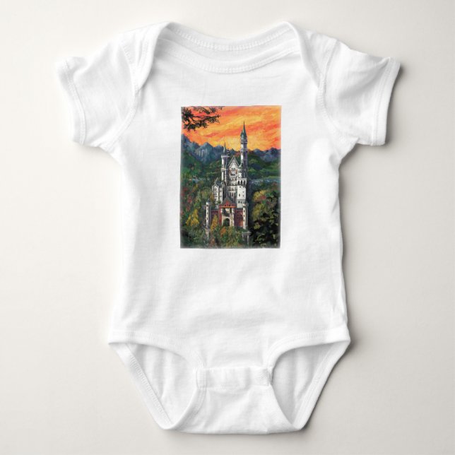 Castle Schloss Neuschwanstein Baby Bodysuit (Front)
