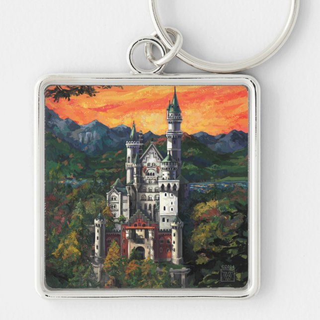 Castle Schloss Neuschwanstein Key Ring (Front)