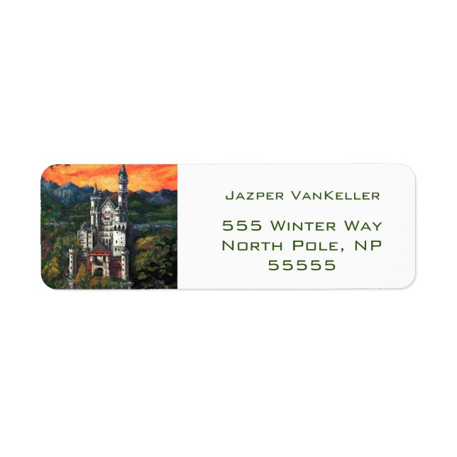 Castle Schloss Neuschwanstein Return Address Label (Front)