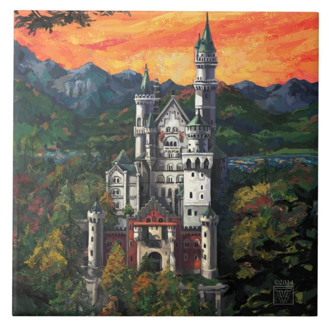 Castle Schloss Neuschwanstein Tile (Front)
