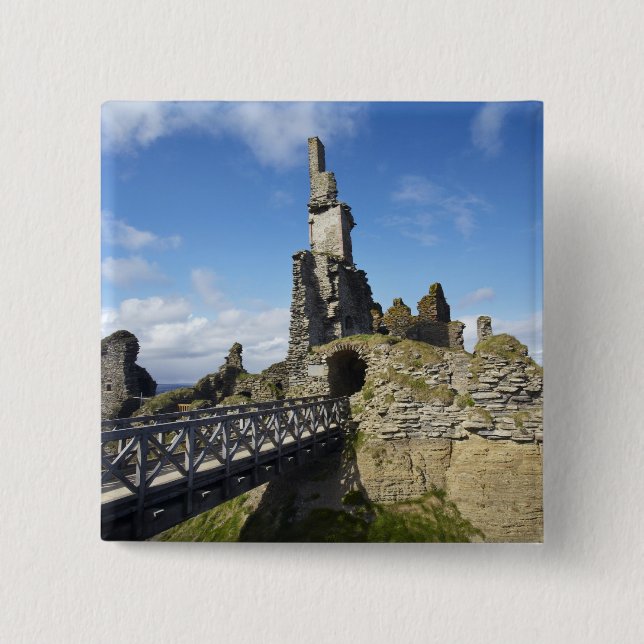 Castle Sinclair Girnigoe, Wick, Caithness, 15 Cm Square Badge (Front)