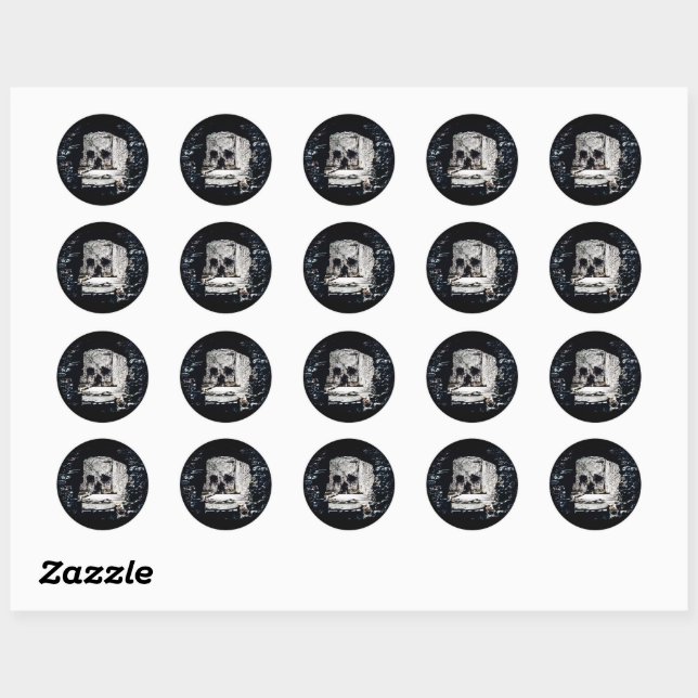 Castle Skull Classic Round Sticker (Sheet)