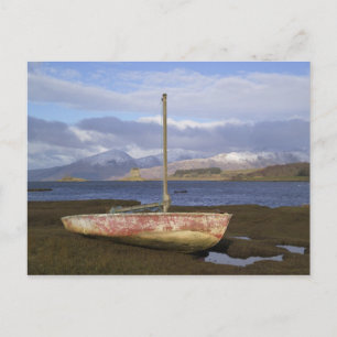 Castle Stalker with fishing boat in the Postcard