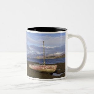 Castle Stalker with fishing boat in the Two-Tone Coffee Mug
