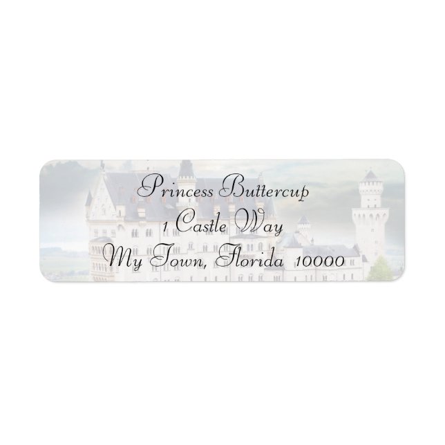 Castle Theme Wedding Mailing Labels (Front)