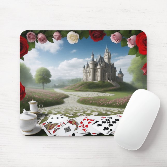 Castle Through the Wonderland Portal Mouse Pad (With Mouse)