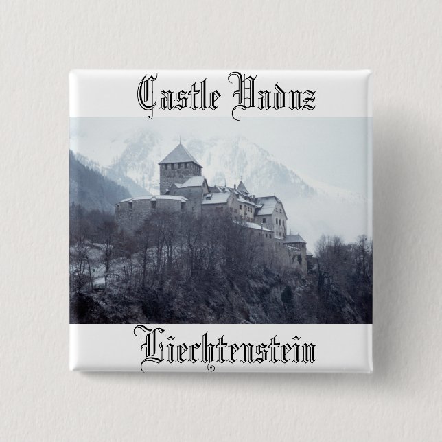 Castle Vaduz Liechtenstein 15 Cm Square Badge (Front)