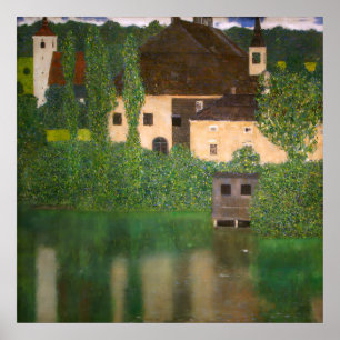 "Castle with a Moat" Water Castle by Gustav Klimt Poster