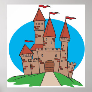 Castle With Flags Poster
