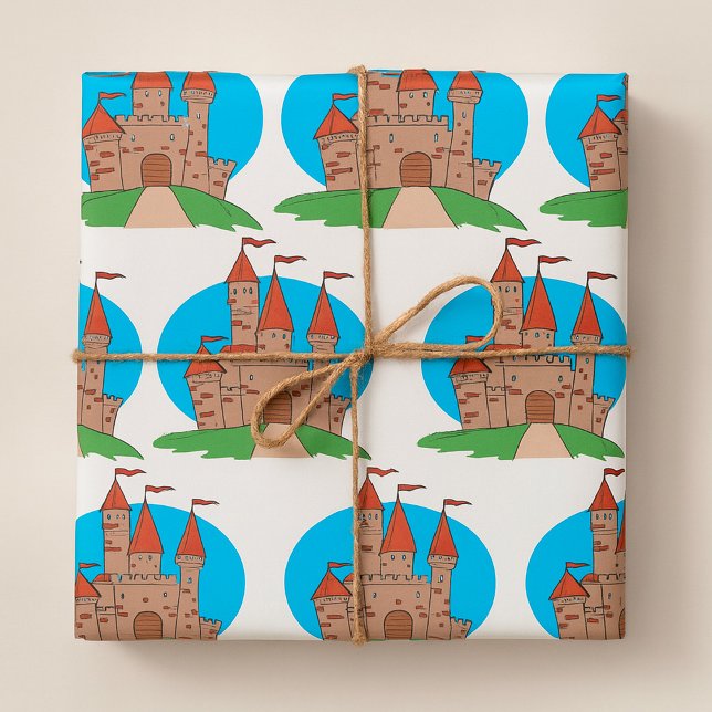Castle With Flags Wrapping Paper (Creator Uploaded)