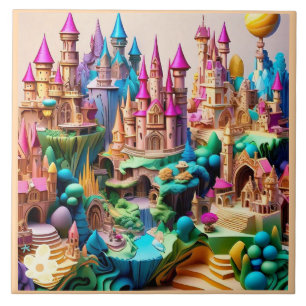 "Castles of Whimsy Found" Ceramic Tile