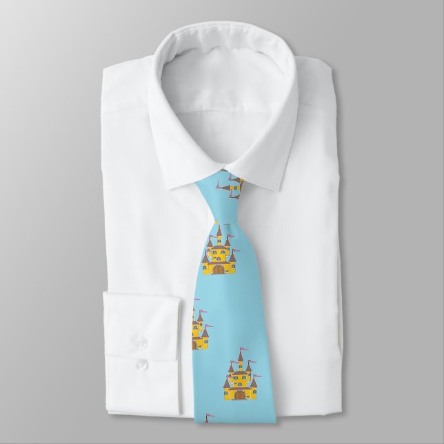 Castles on blue tie (Tied)