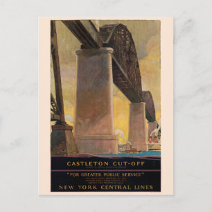 Castleton Cut-Off New York Vintage Poster 1924 Postcard