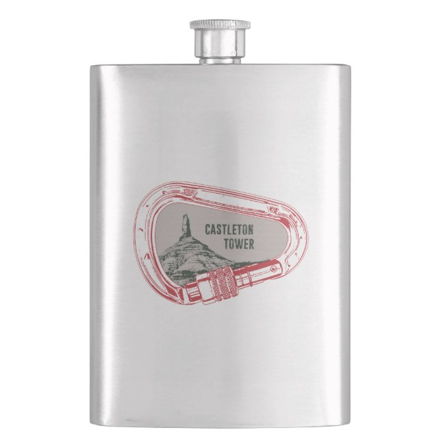 Castleton Tower Climbing Carabiner Hip Flask (Front)