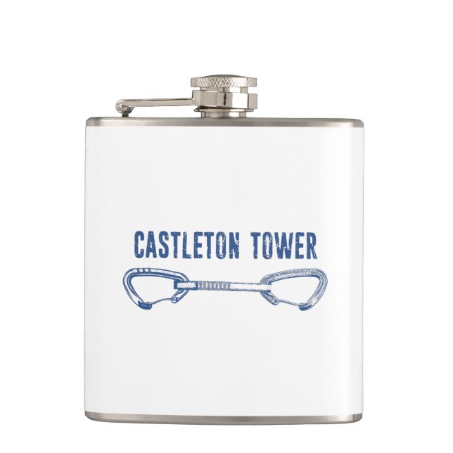 Castleton Tower Climbing Quickdraw Hip Flask (Front)