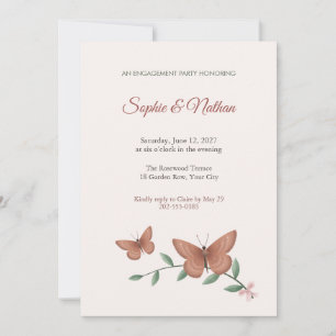 Castor Butterfly Engagement Party Invitation