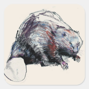 Castor Fibre 2001 Square Sticker