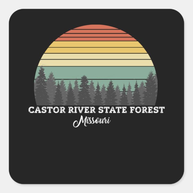 Castor River State Forest Missouri Square Sticker (Front)