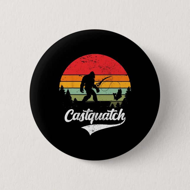Castquatch Funny B Fisherman Fishing Meme  6 Cm Round Badge (Front)