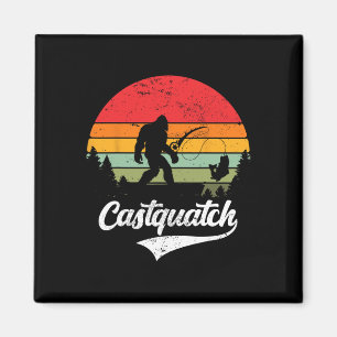 Castquatch Funny Byss Fisherman Fishing Meme Magnet
