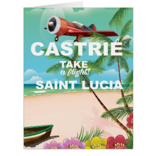 Castrie Saint Lucia vintage travel poster