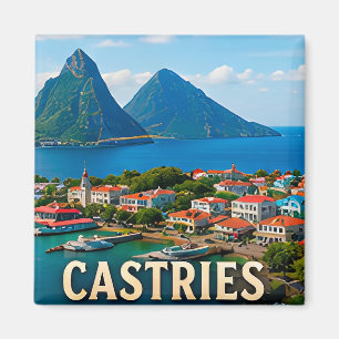 Castries Caribbean Harbour and Tropical Paradise Magnet