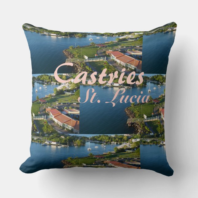 Castries Saint Lucia Caribbean Island Cushion (Front)