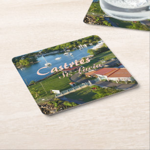 Castries Saint Lucia Caribbean Island Square Paper Coaster