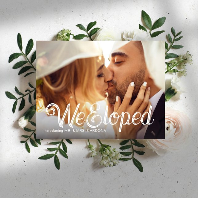 Casua Elopement Photo Announcement Postcard (Creator Uploaded)