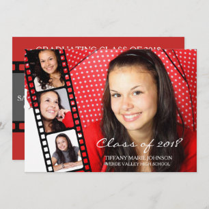 Casual 4 PHOTO Filmstrip Graduating Class of 2018 Invitation