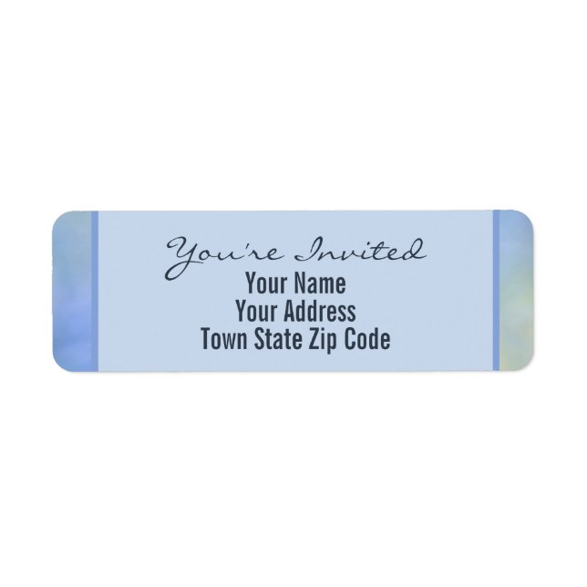 Casual Abstract Blue Yellow Pattern Return Address Label (Front)