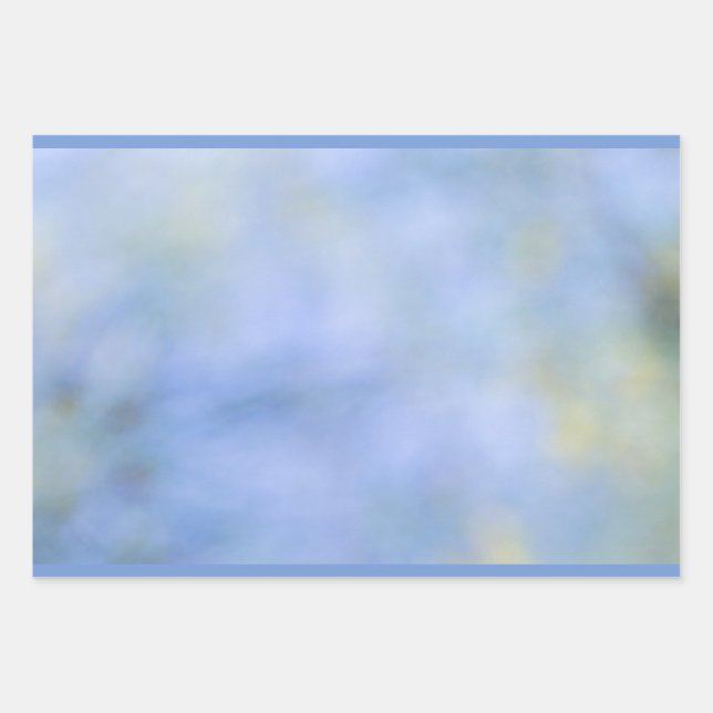 Casual Abstract Blue Yellow Pattern Wrapping Paper Sheet (Front 2)