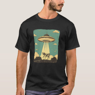 Casual and Funny UFO Beaming a Cow for Interstella T-Shirt