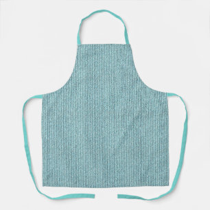 Casual Aqua Corduroy Stripe Pattern  Apron