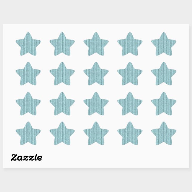 Casual Aqua Corduroy Stripe Pattern  Star Sticker (Sheet)