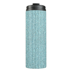Casual Aqua Corduroy Stripe Pattern Thermal Tumbler