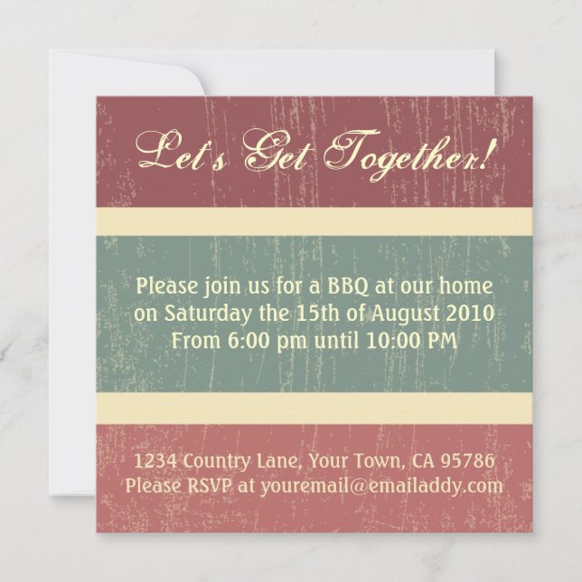Casual BBQ Dinner Party Invitation (Front)