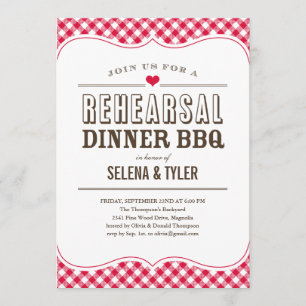 Casual BBQ Rehearsal Dinner Invitations