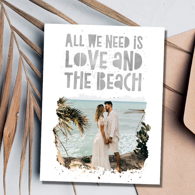 Casual Beach Destination Wedding Save the Date Announcement Postcard (Casual Beach Destination Wedding Save the Date)