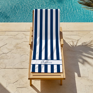 Casual Beach Stripe in Navy Blue Towel