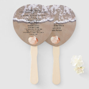 Casual Beach Theme Wedding Program Fan