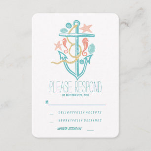 Casual beach wedding RSVP Card