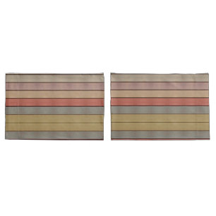 Casual Blue Grey With Gold Stripe Pillowcase